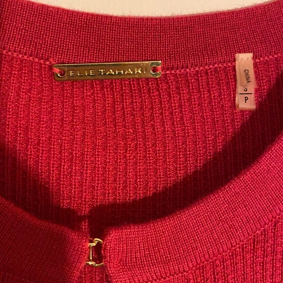 ELIE TAHARI Fuchsia Knit Cashmere & Silk Cardigan Petite Small - Picture 5 of 10